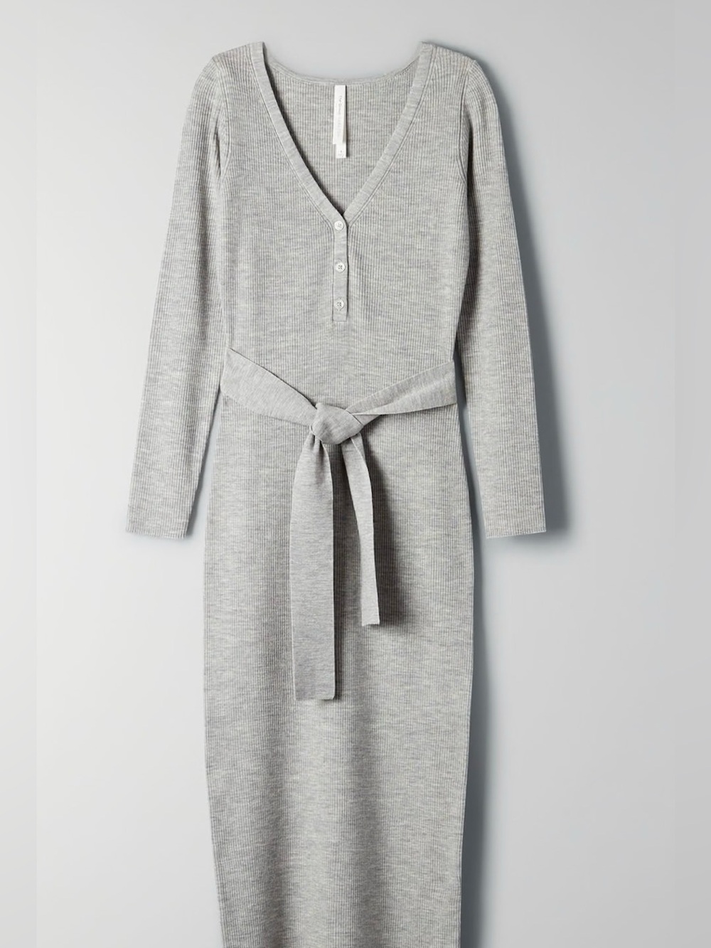 Aritzia The Group by Babaton Grey Henley Sweater Dress Merino Wool Sz S